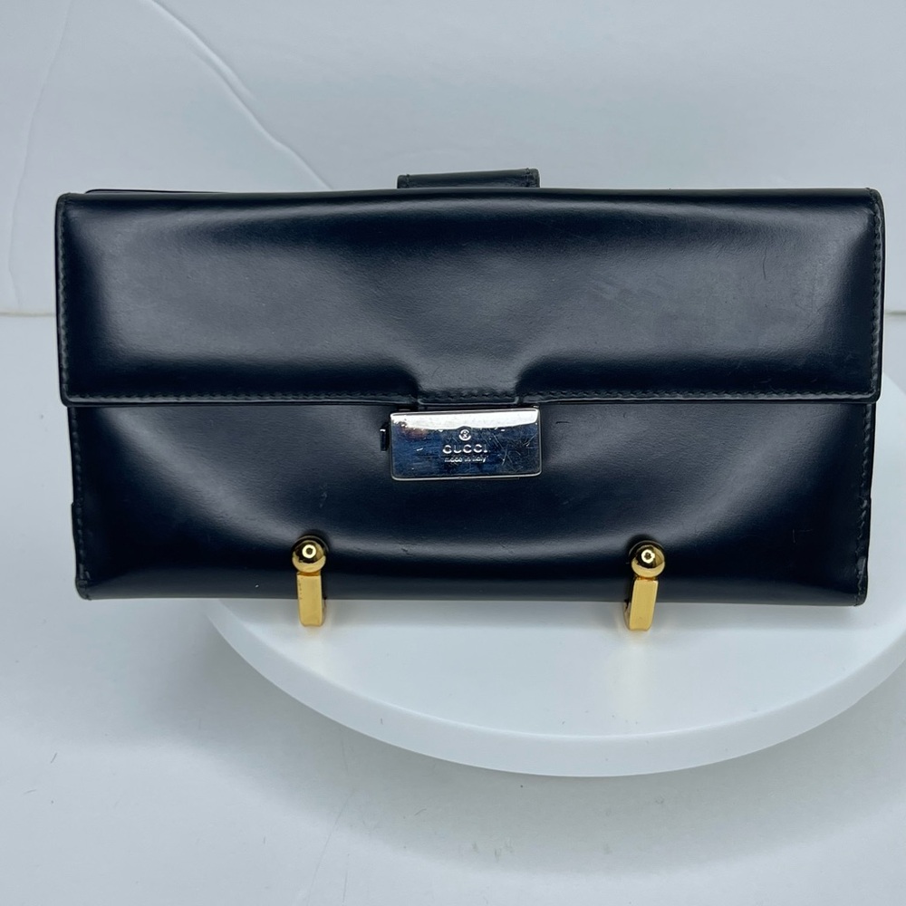 Authentic Gucci Long Wallet Black leather - Picture 2 of 9